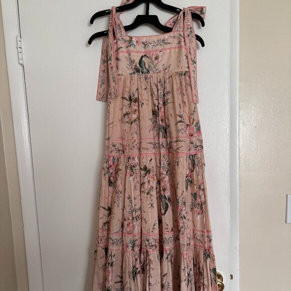 Zimmermann Moonshine Tie Shoulder Floral Linen Blend Dress - Picture 3 of 7